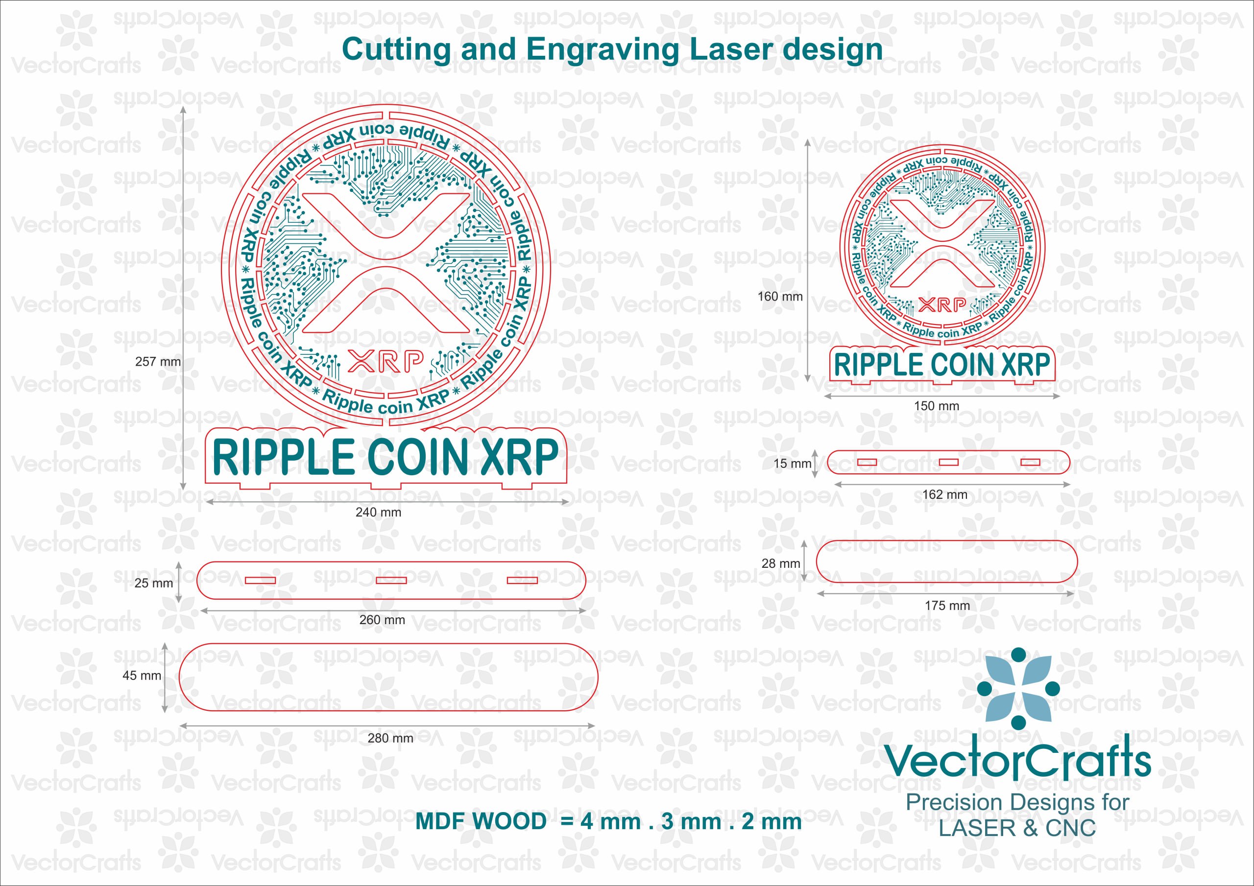 Ripple Coin XRP Wooden Model