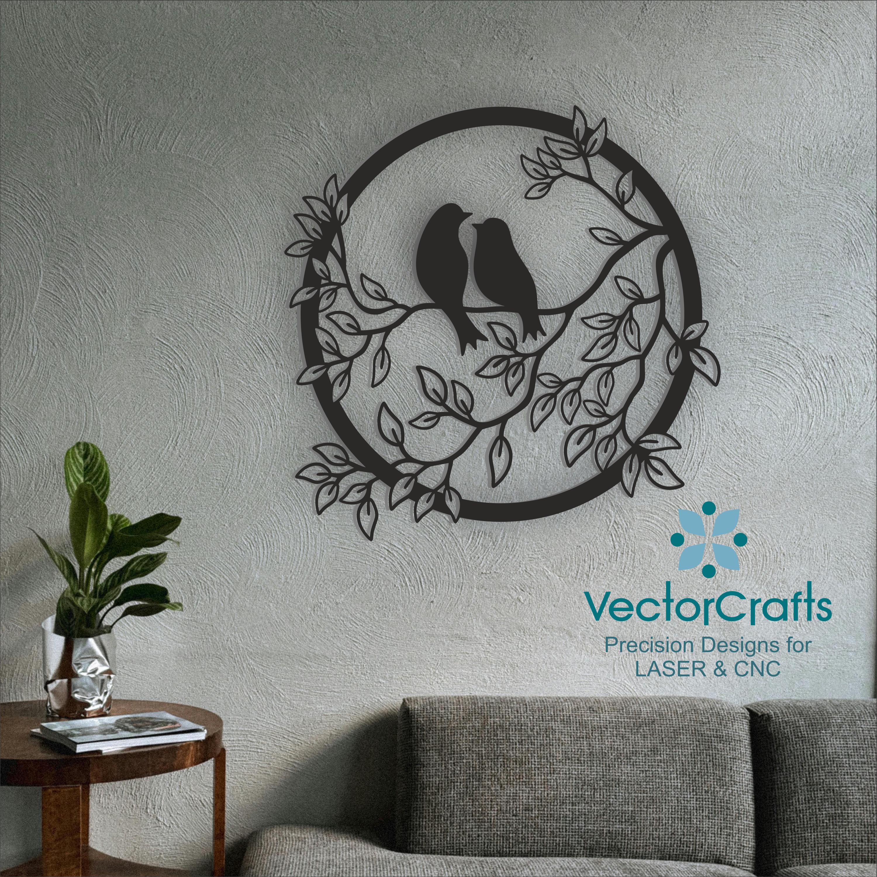 Birds on Branch Laser Cut File