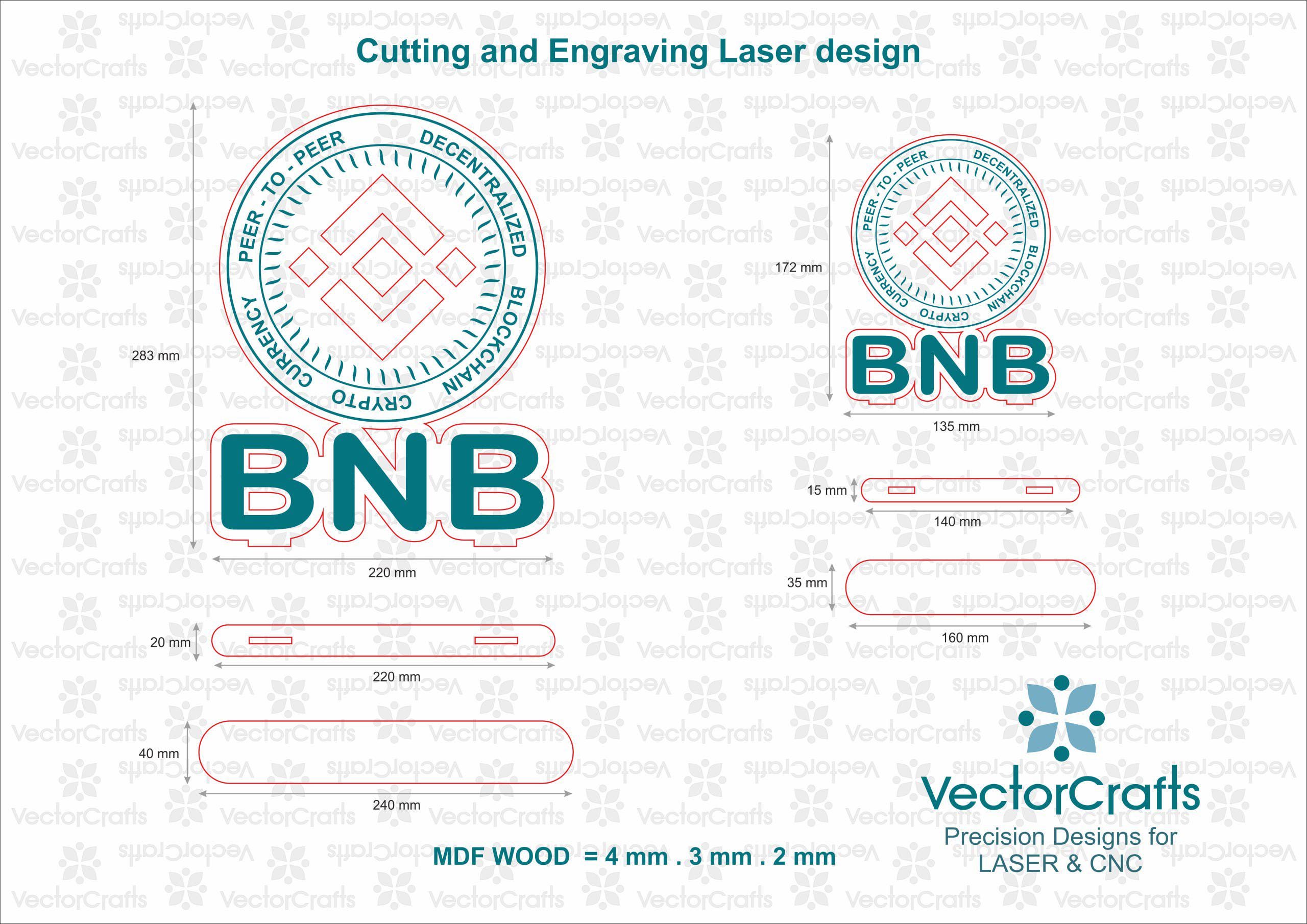 BNB Laser Cut Desk Decor | Binance Coin Digital Files