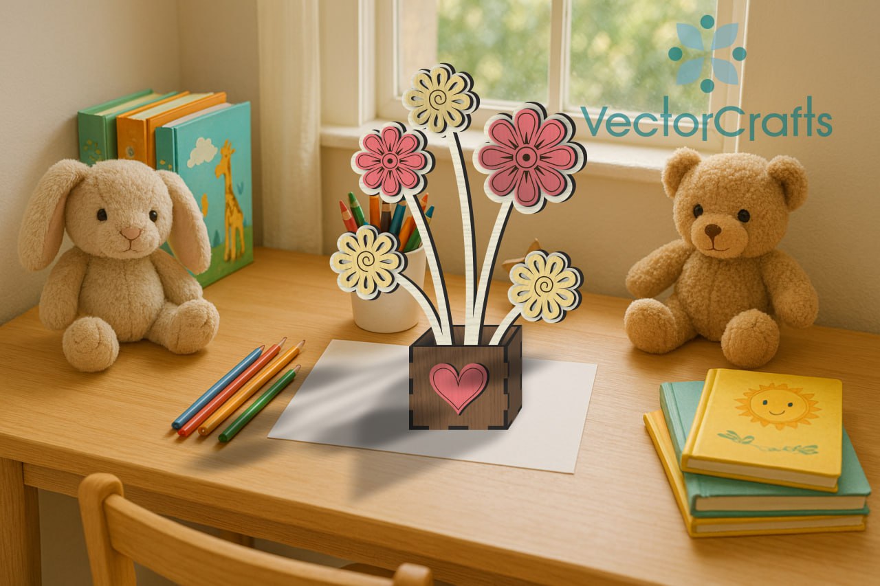 Wooden Flower Bouquet Laser Cut Files