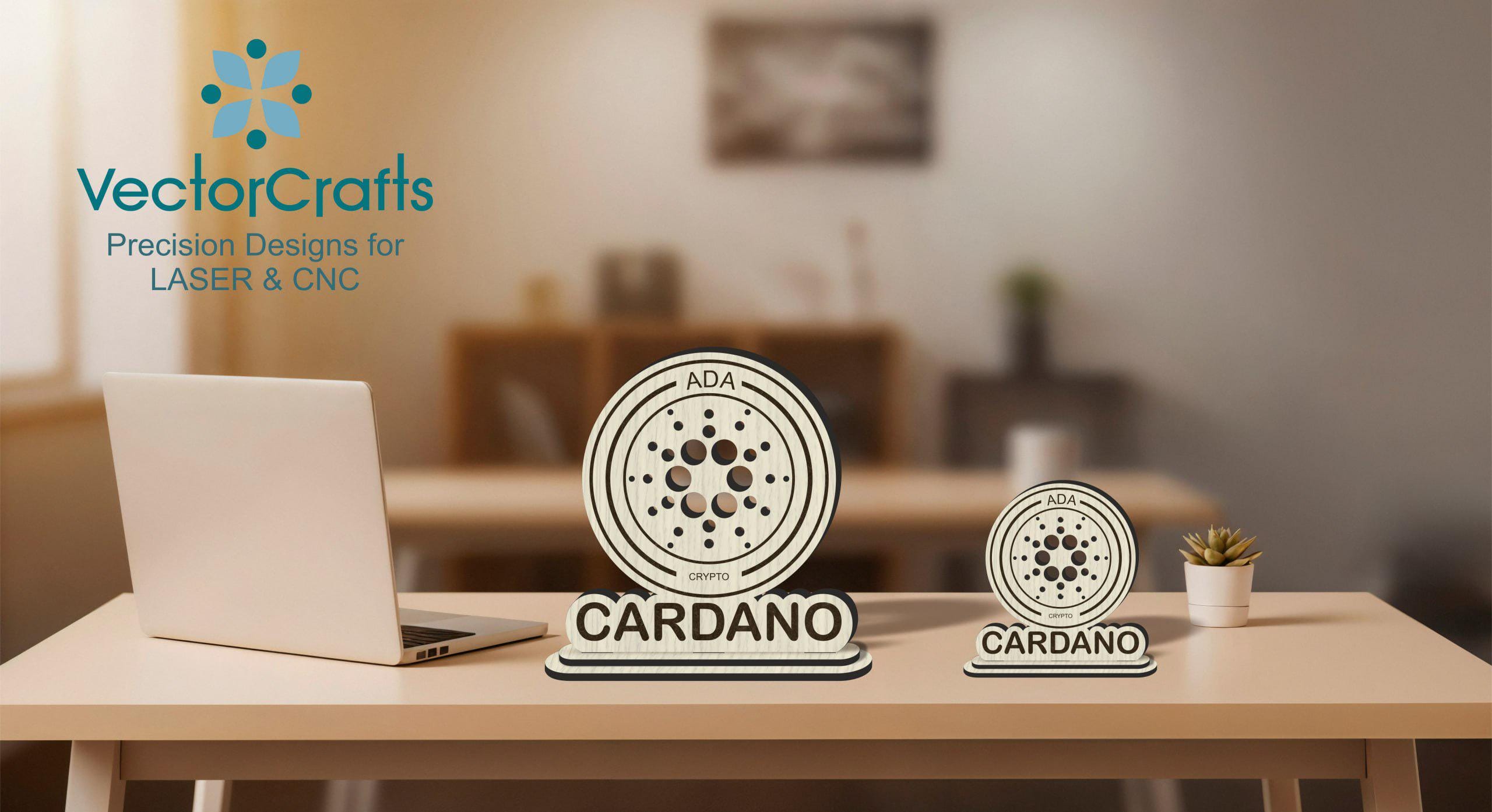 Cardano (ADA) Laser Cut Desk Decor | Digital File for Laser Cutter