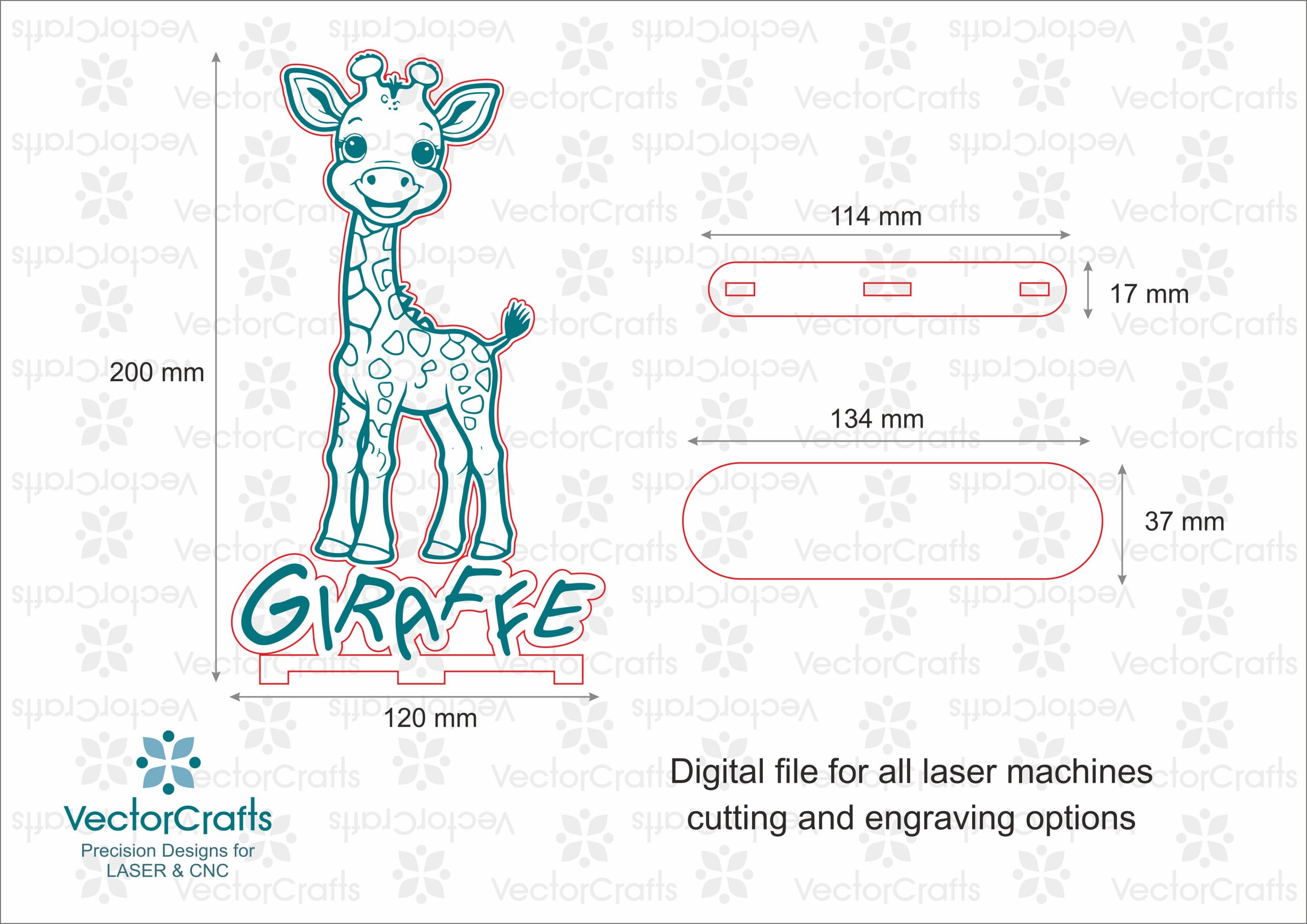 Wooden Giraffe Standee