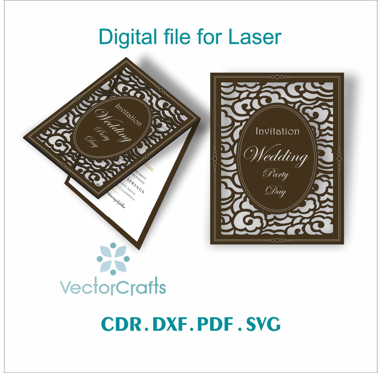 Laser Cut Wedding Invitation Card