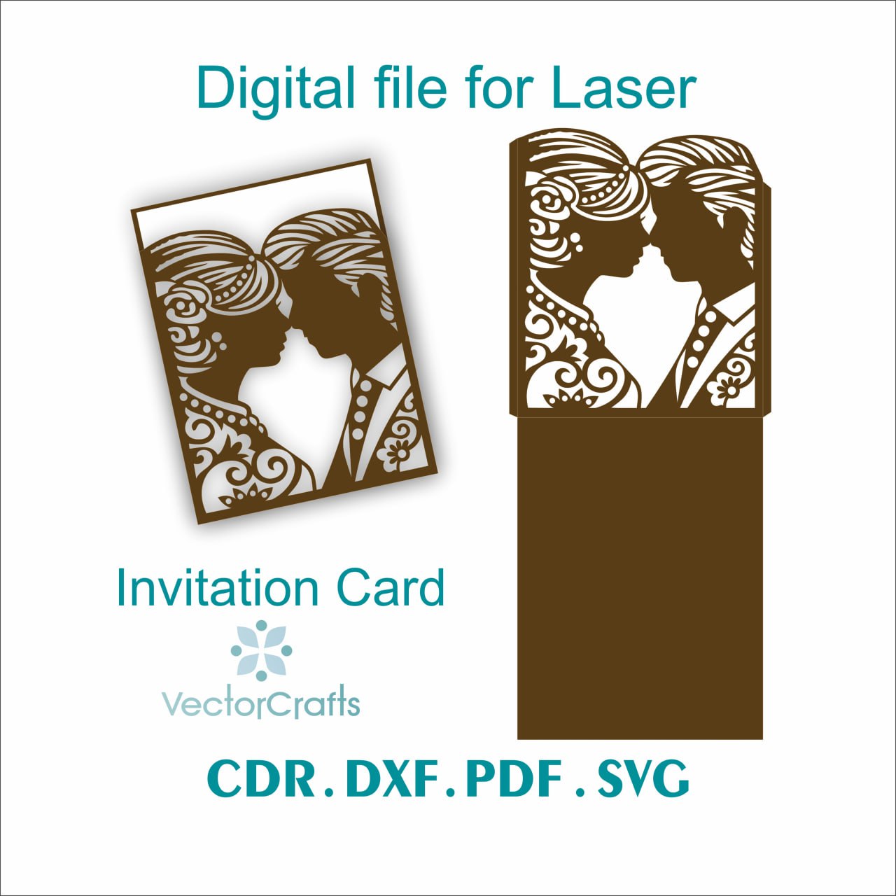 Laser Cut Wedding Invitation Card Digital File