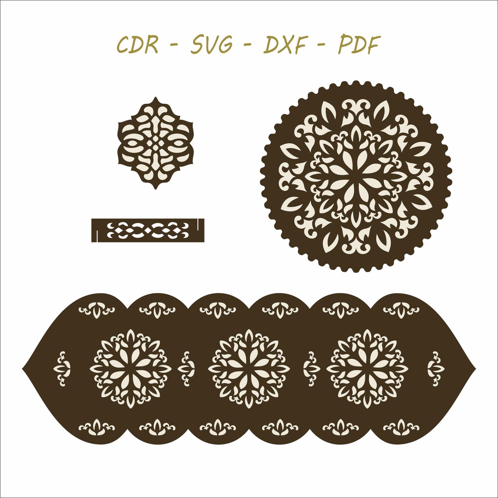 Laser Cut Mandala Pattern Bundle
