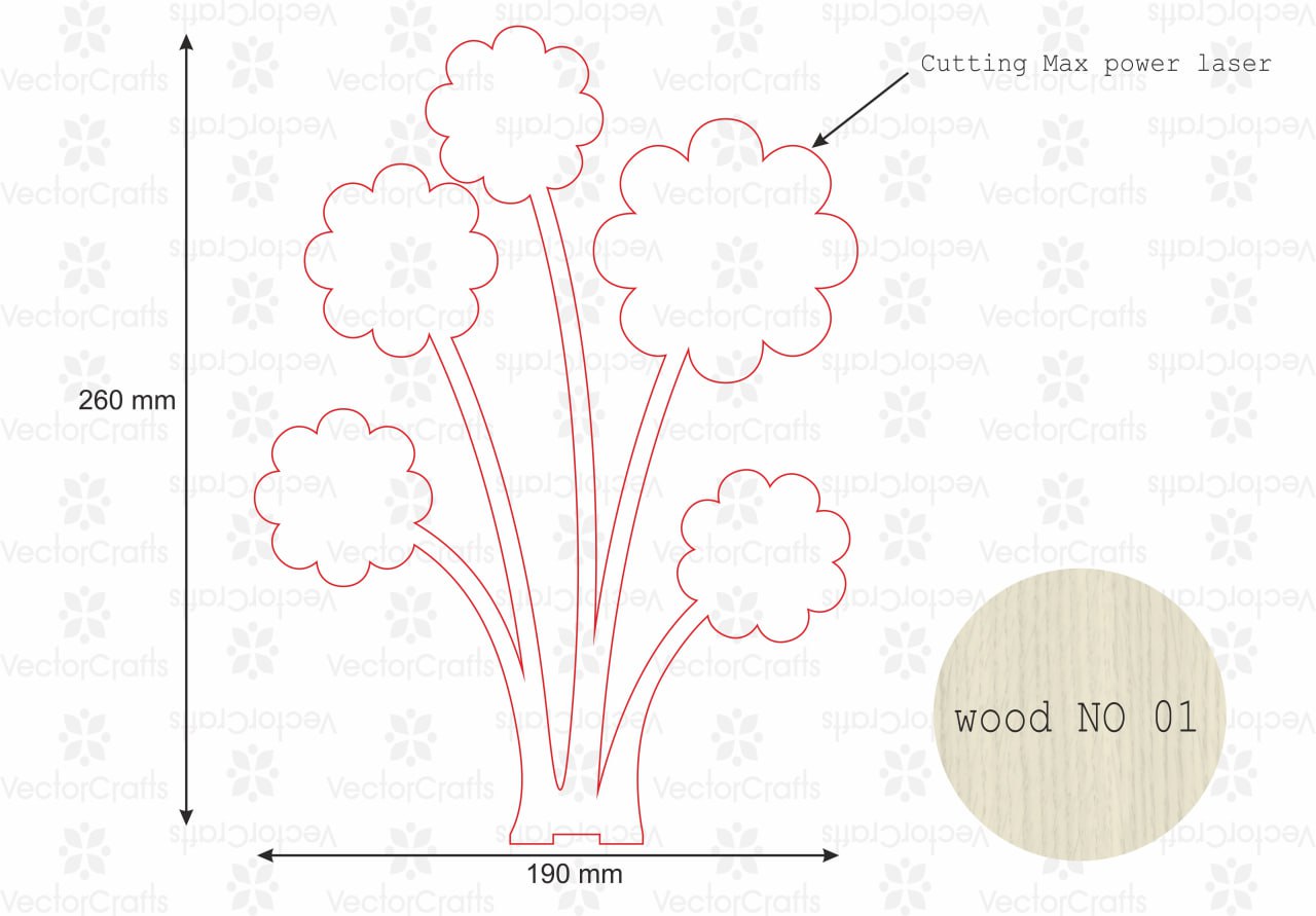 Wooden Flower Bouquet Laser Cut Files