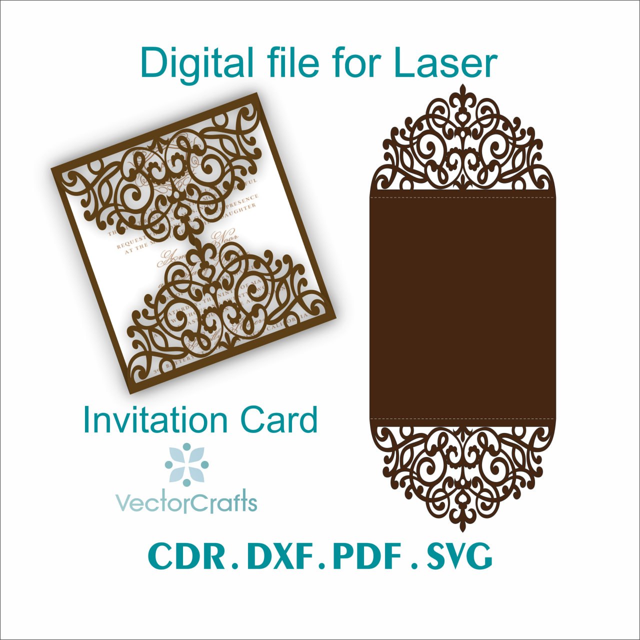 Laser Cut Invitation Card Digital File