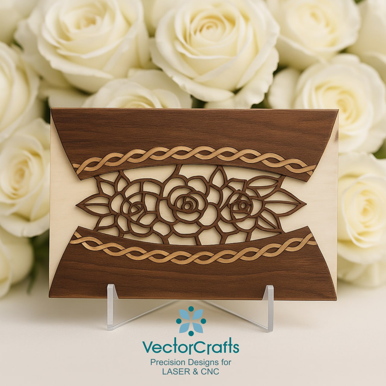Laser Cut Wooden Invitation Card