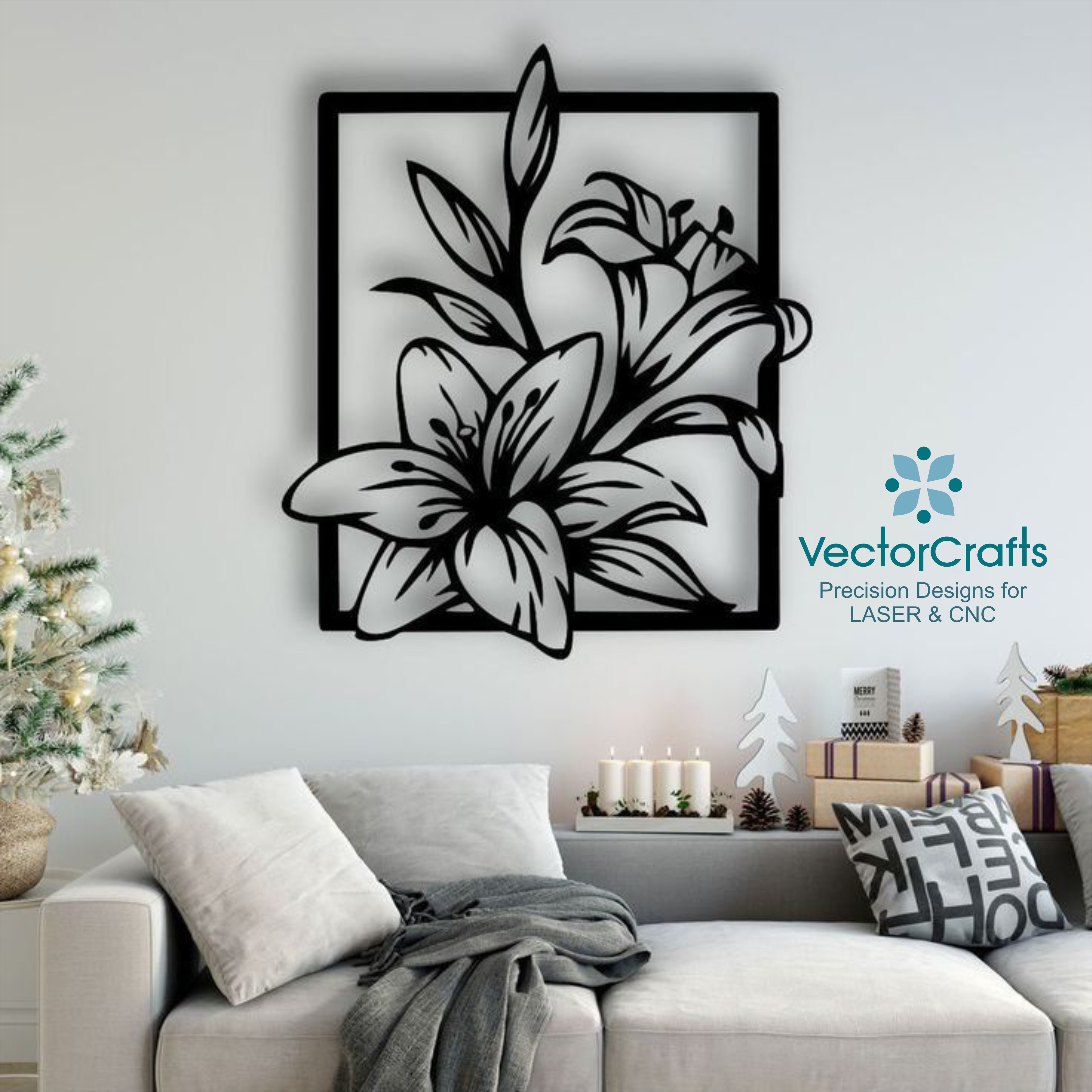Floral Laser Cut Vector Design