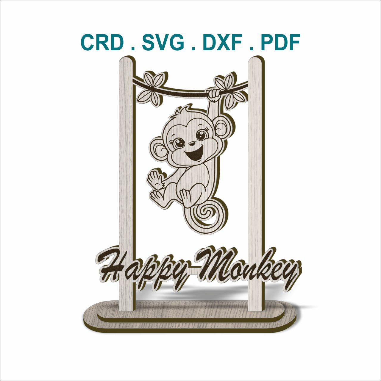 Happy Monkey Laser Cut File