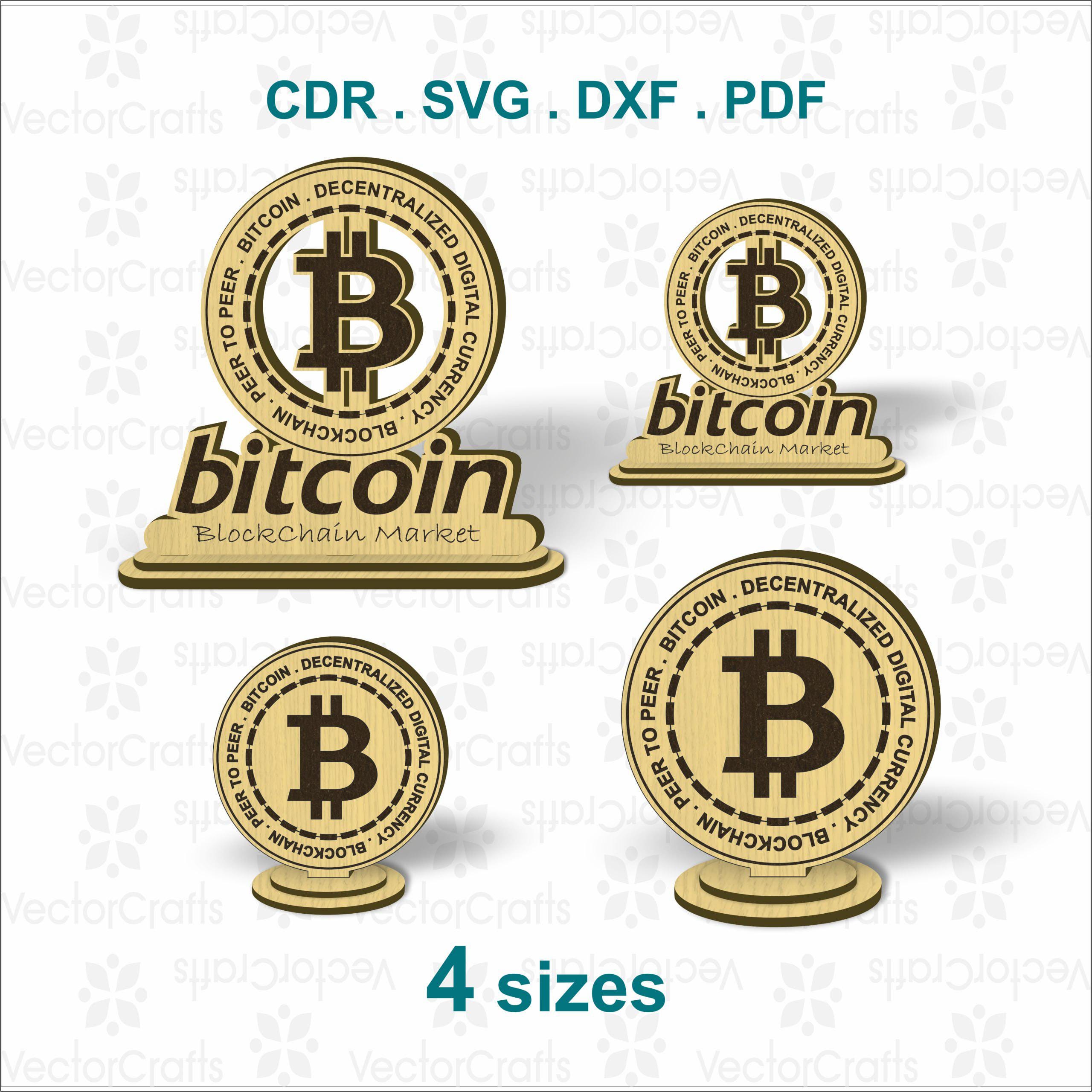 Bitcoin Laser Engraved Desk Decor | Blockchain Market Standee