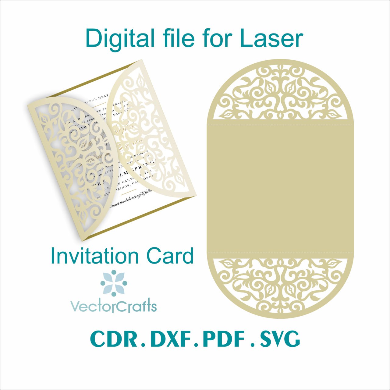Laser Cut Invitation Card Digital File
