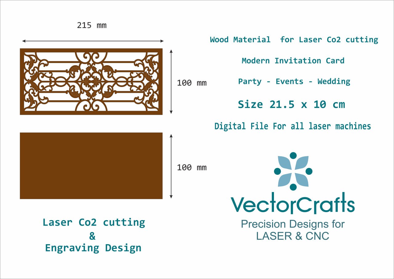 Laser Cut Invitation Wooden Card Digital File