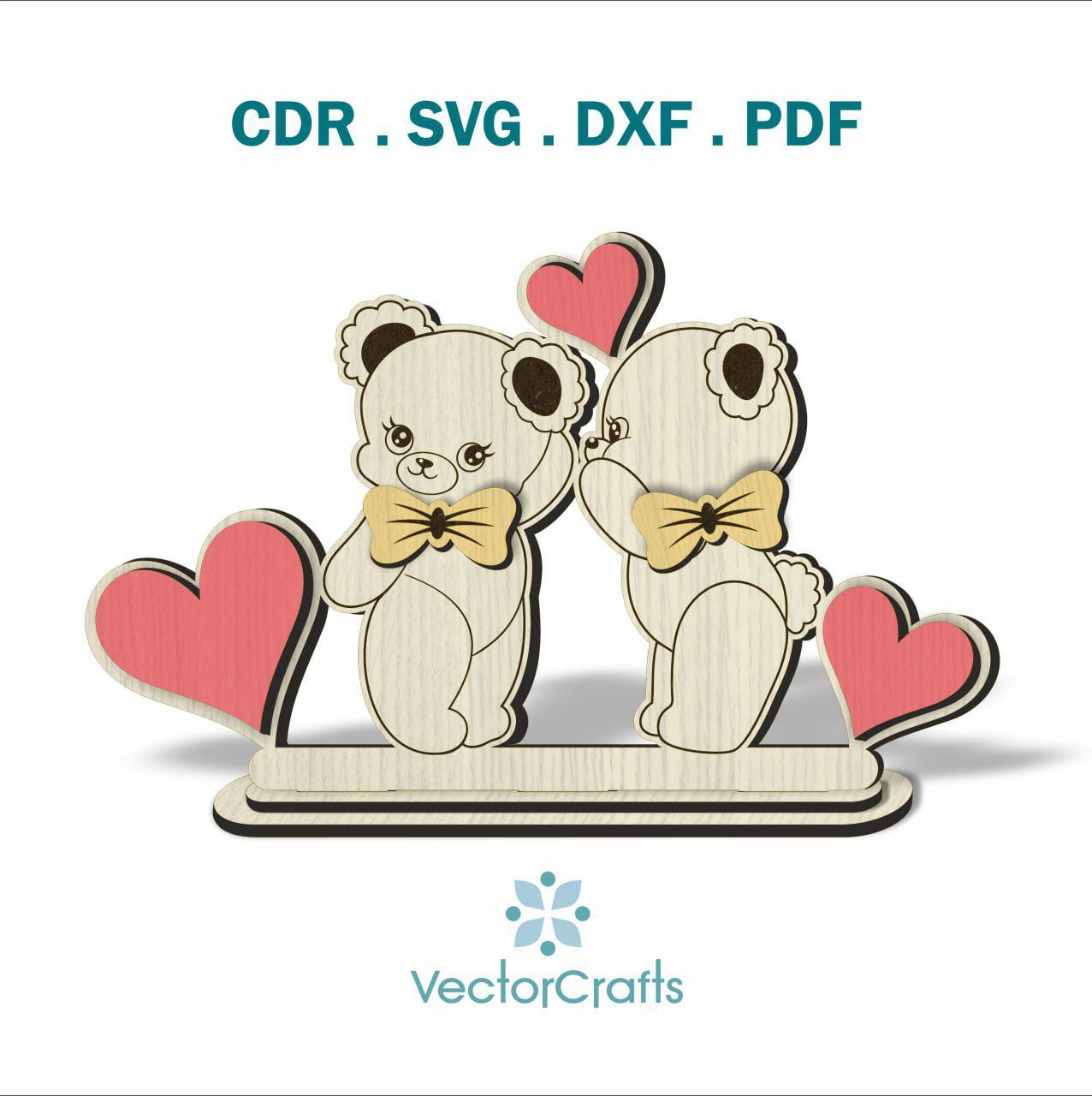 Bear Couple Wooden Figurine Laser Cut Files