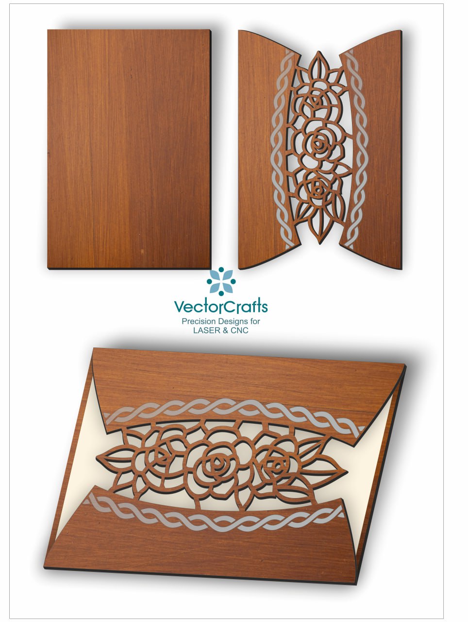 Laser Cut Wooden Invitation Card