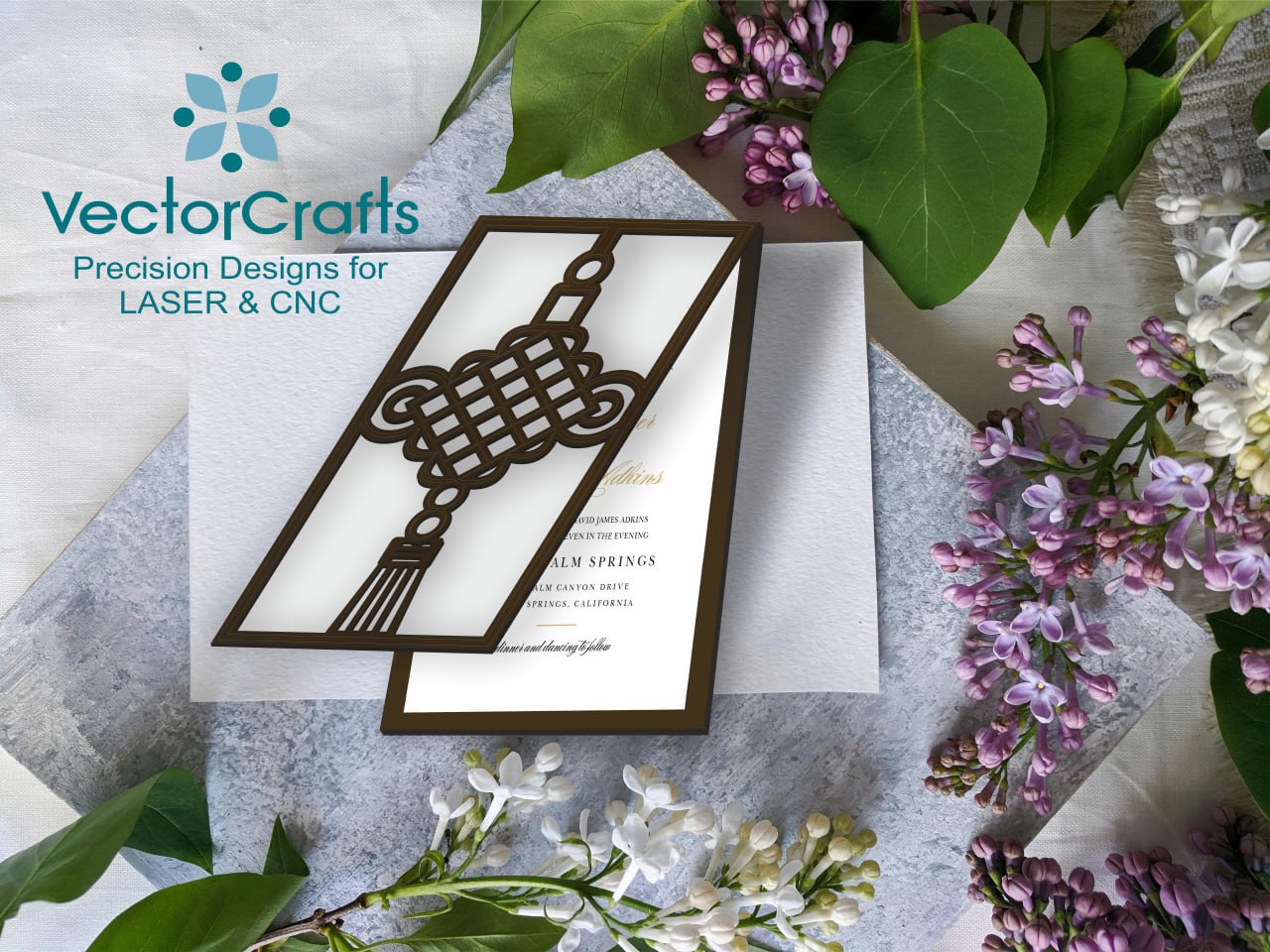 Laser Cut Chinese Knot Invitation Card
