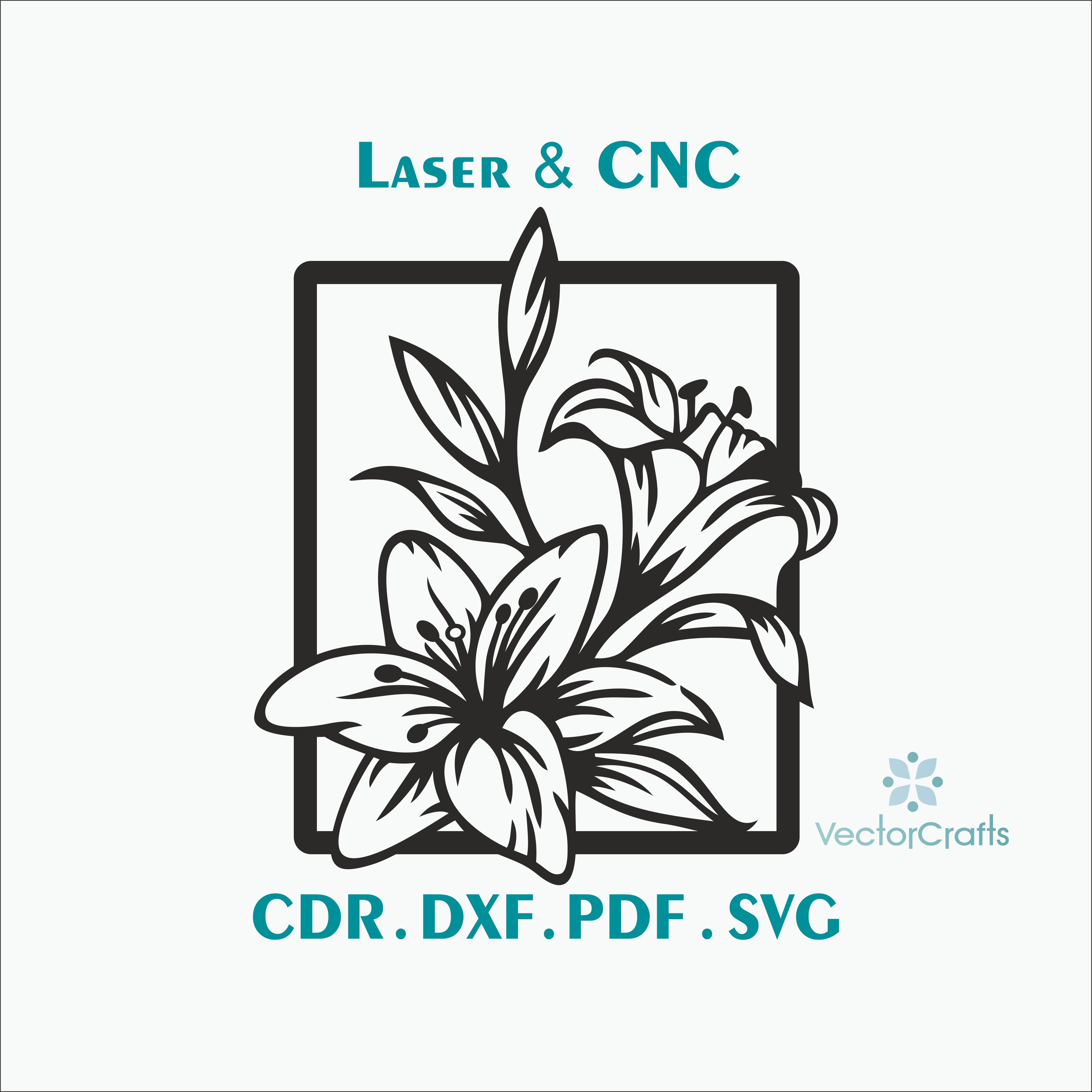 Floral Laser Cut Vector Design