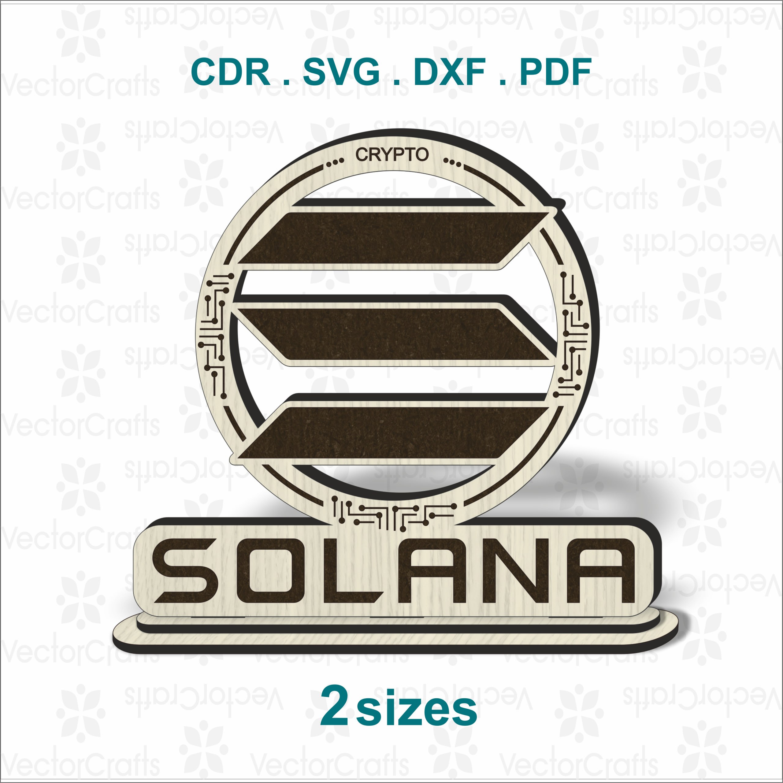 Solana (SOL) Laser Cut Desk Decor | Digital File for Laser Cutters