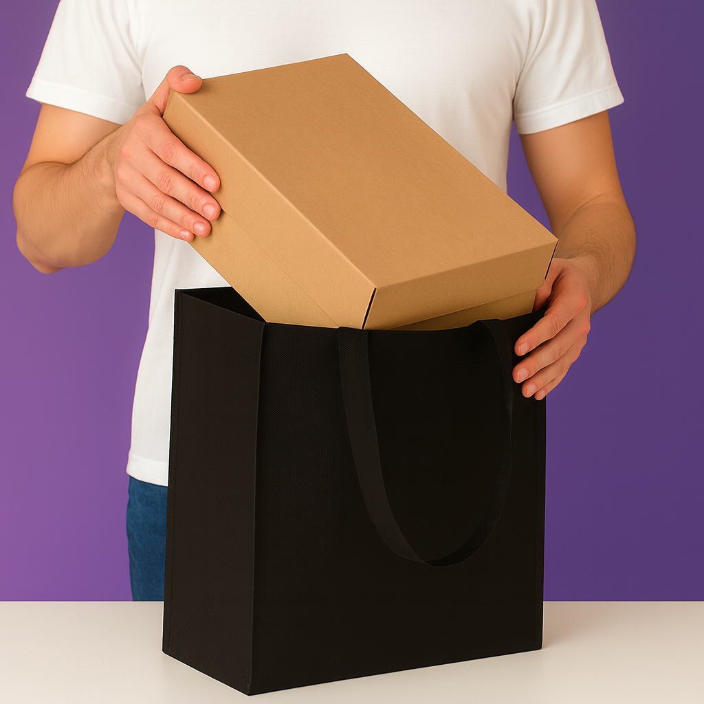 Bolsas de Friselina Tipo Box con Fuelle | Elegantes, resistentes y ecológicas.