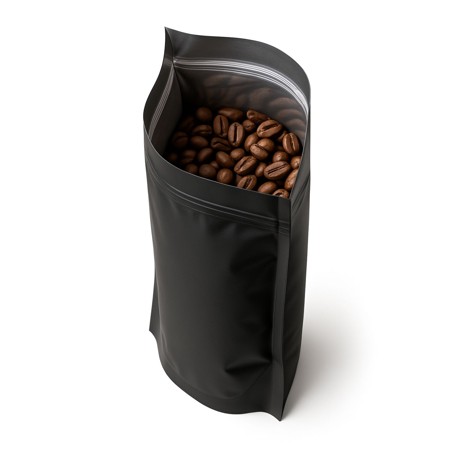 Bolsas Doypack Negras con Zipper | Empaque Hermético y Reutilizable para Café, Té y Alimentos