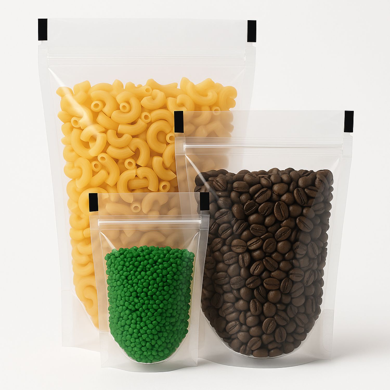 Bolsas Doypack Transparentes con Zipper | Empaque Versátil para Alimentos, Cereales y Más