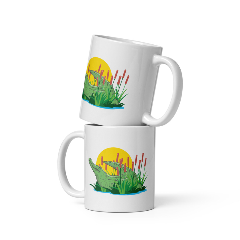 Crocodile Illustration Ceramic Mug