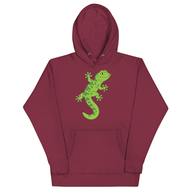 Gecko Print Black Hoodie