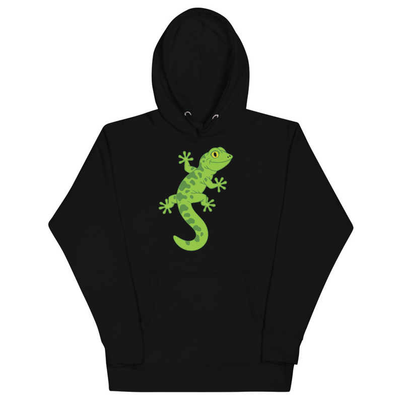 Gecko Print Black Hoodie