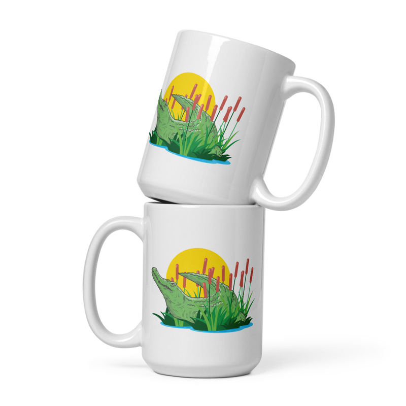 Crocodile Illustration Ceramic Mug