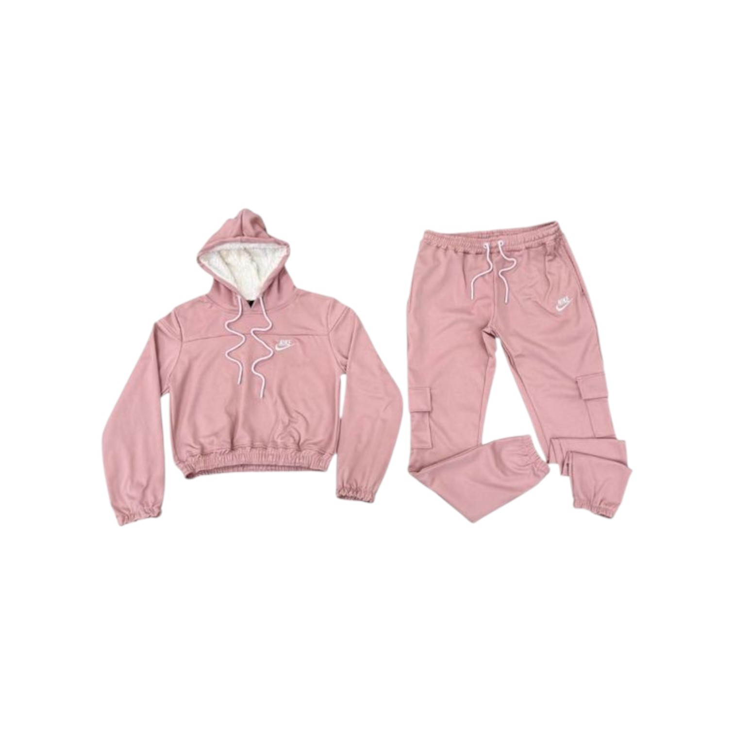 Conjunto Nike Feminino Rosa-Antigo (Jaqueta + Calça)