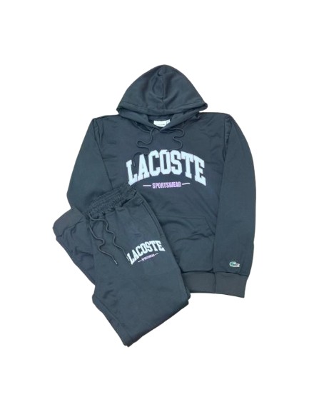 Conjunto Moletom Lacoste Sportswear Preto (Blusa + Calça) – Masculino/Feminino
