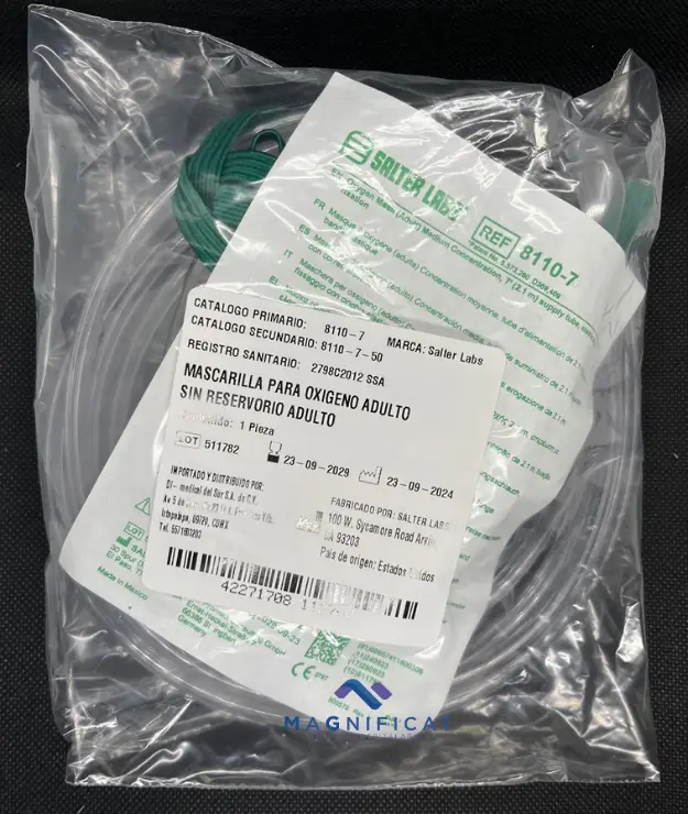 MASCARILLA SIMPLE PARA OXIGENO ADULTO SALTER LABS 8110-7