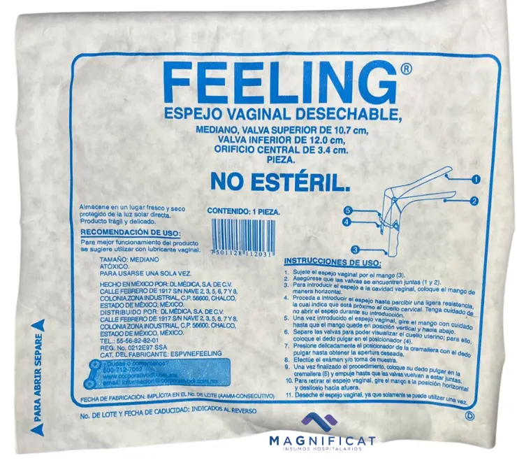 ESPEJO VAGINAL MEDIANO CON CREMALLERA NO ESTERIL DENTILAB