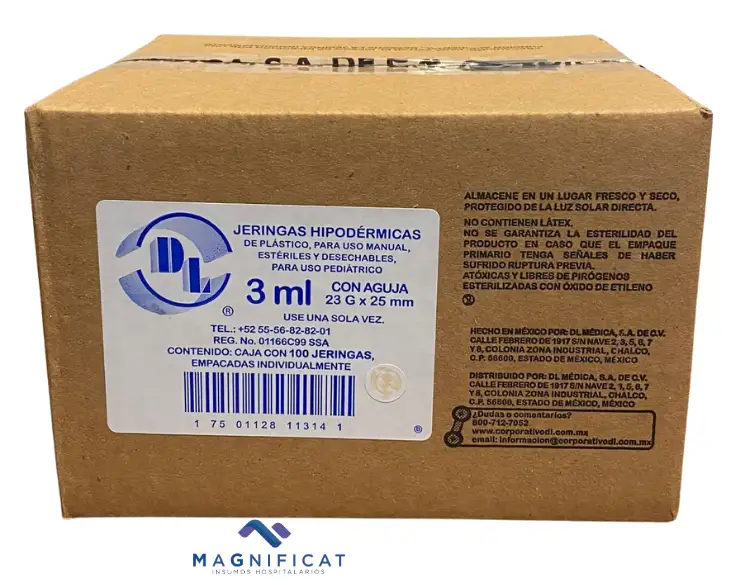 JERINGA 3ML 23G X 25MM AZUL (1") C/100 DENTILAB