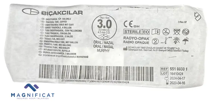 TUBO ENDOTRAQUEAL C/GLOBO 12FR 3.0MM BICAKCILAR 55100301