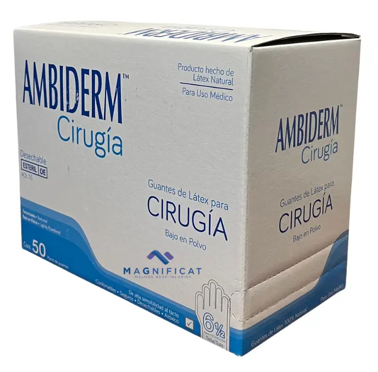 GUANTE CIRUGIA ESTERIL 6.5 C/50 PARES AMBIDERM