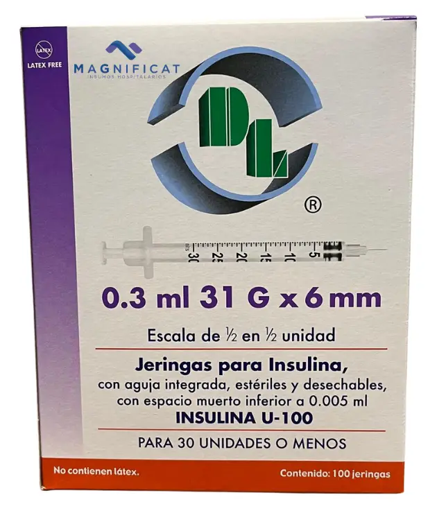 JERINGA INSULINA 0.3ML 31GX6MM C/100 DENTILAB