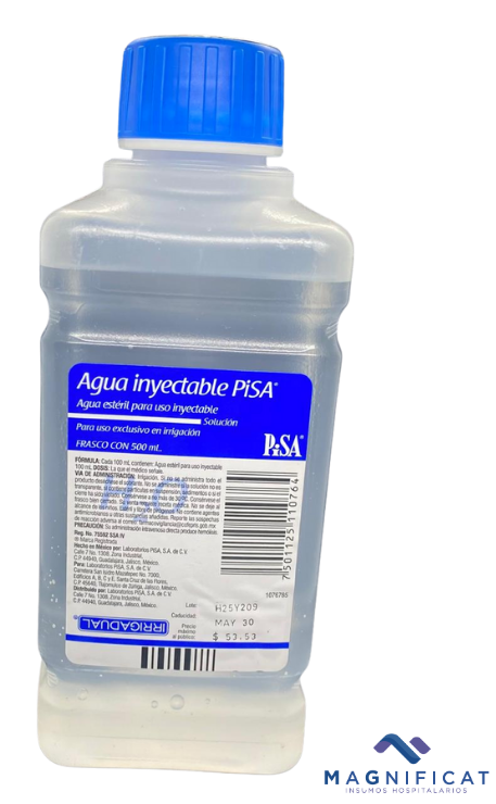 AGUA INYECTABLE O PARA IRRIGACION ESTERIL 500ML. PISA 4000255