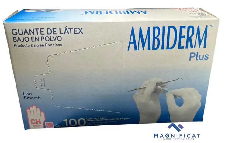 GUANTE EXPLORACION NO ESTERIL LATEX CHICO C/100 ROSA AMBIDERM