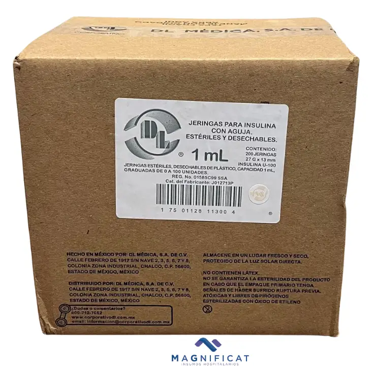 JERINGA INSULINA 1ML 27Gx13MM C/200 DENTILAB