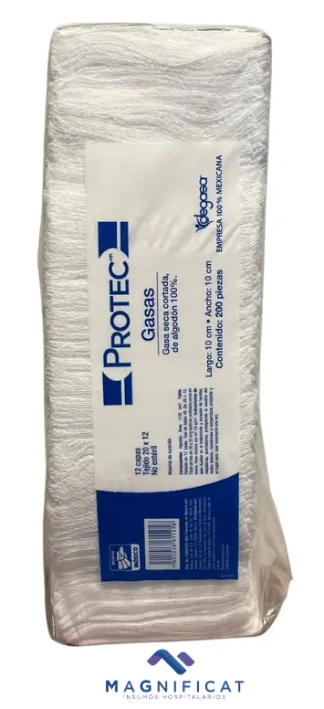 GASA SECA 10X10CM NO ESTERIL ALGODON C/200 PROTEC 105000