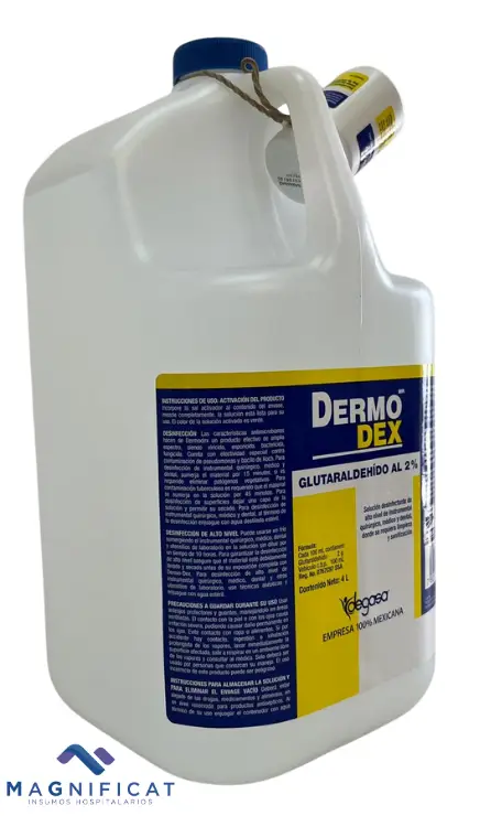 SOLUCION DESINFECTANTE Y ESTERILIZANTE GLUTARALDEIDO AL 2% 4LTS DERMODEX
