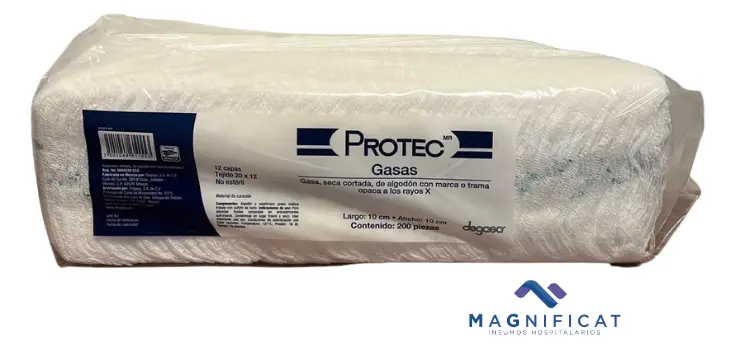 GASA SECA ESPONJA 10X10CM C/HR C/200 NO ESTERIL PROTEC 107000