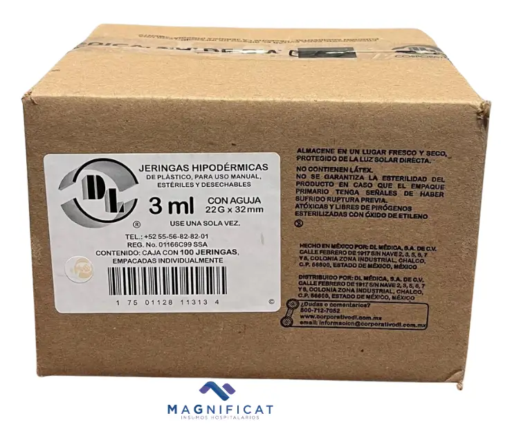 JERINGA 3ML 22GX32MM (1 1/4) C/100 DENTILAB
