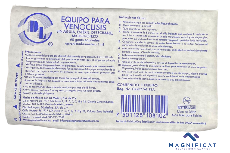 EQUIPO PARA VENOCLISIS MICROGOTERO DENTILAB