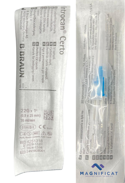INTROCAN CERTO 22G C/50  B BRAUN AZUL  4251318