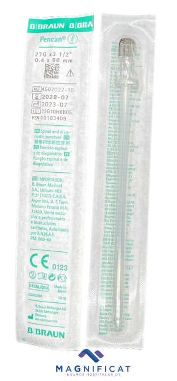 AGUJA P/ANEST 27GX3 1/2" PUNTA LAPIZ PENCAN BBRAUN 450202710