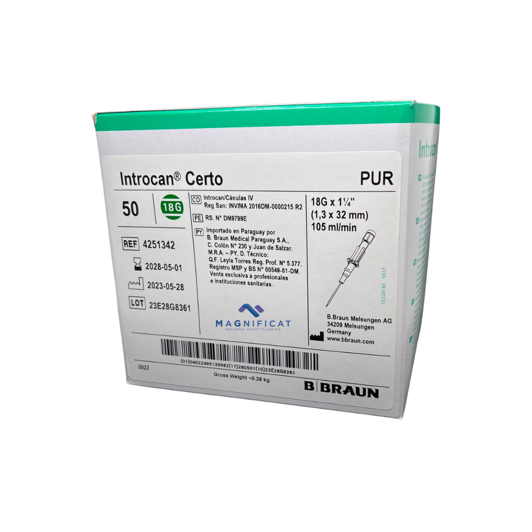 INTROCAN CERTO 18G C/50  BBRAUN VERDE 4251342