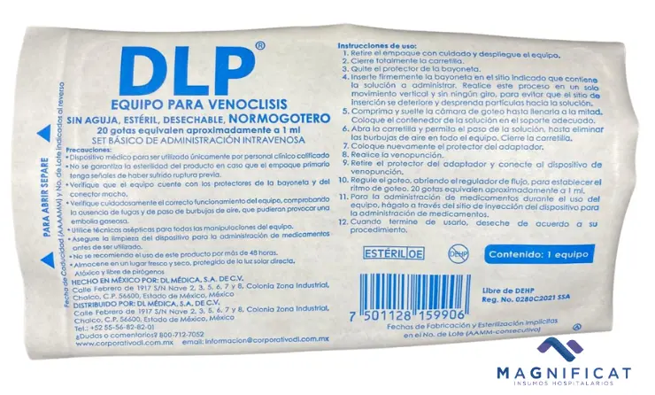EQUIPO PARA VENOCLISIS NORMOGOTERO SIN AGUJA DENTILAB