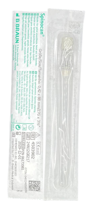 AGUJA QUINCKE 27G X 3 1/2 SPINOCAN BBRAUN 4503902